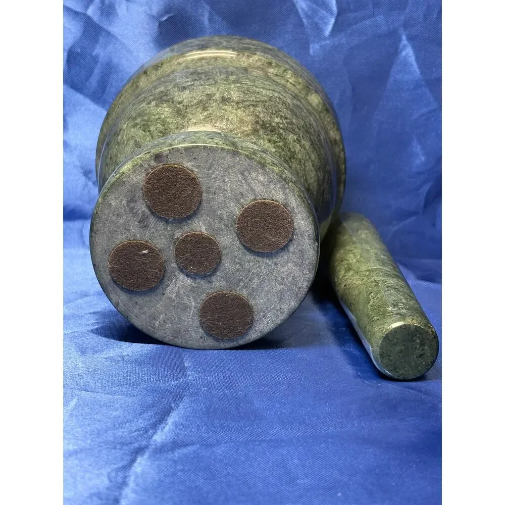 Heavy Green Marble Mortar and Pestle Grinder